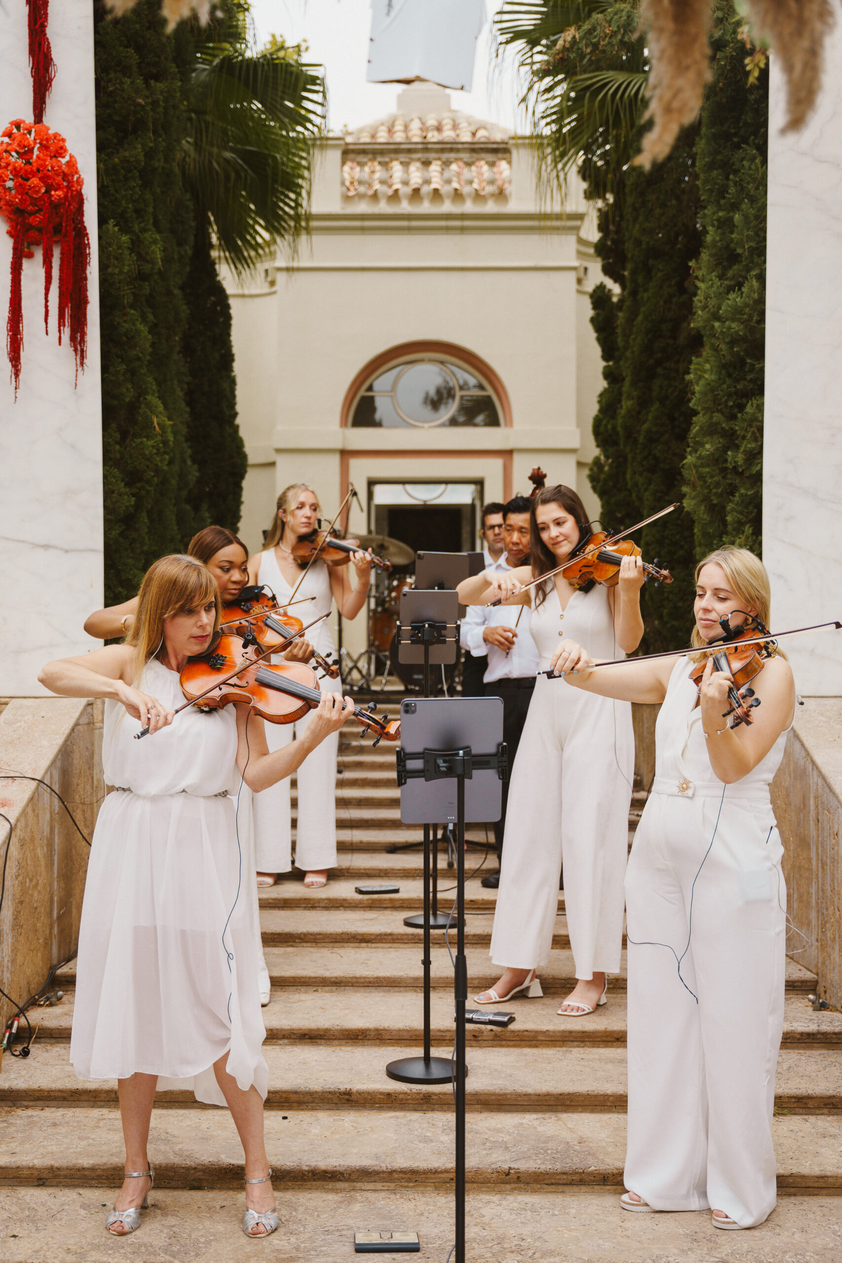 String ensemble wedding Marbella Urban Soul Orchestra string ensemble performing at a wedding at a villa in Marbella, Spain